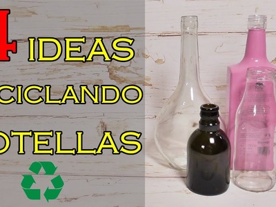 4 Ideas para reciclar y decorar botellas de cristal. Manualidades fáciles