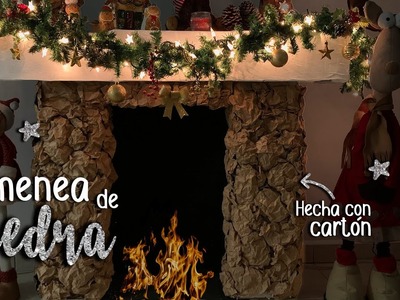 ???? CHIMENEA de CARTÓN para NAVIDAD simulando PIEDRA (Decoraciones Navideñas) Christmas Decorations