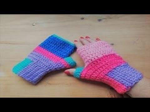 Como tejer guantes (mitones) a crochet
