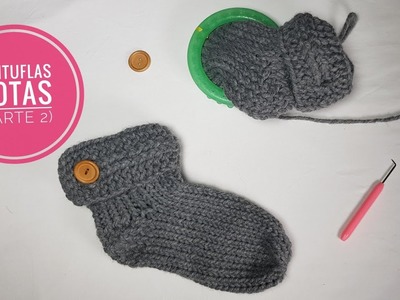 Cómo tejer unas botas pantuflas con telar - Parte 2 (Tutorial DIY)