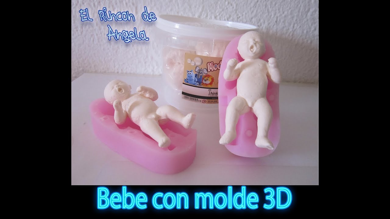 DIY Como usar molde 3d de bebe para fimo, sculpey, pasta flexible o fondant