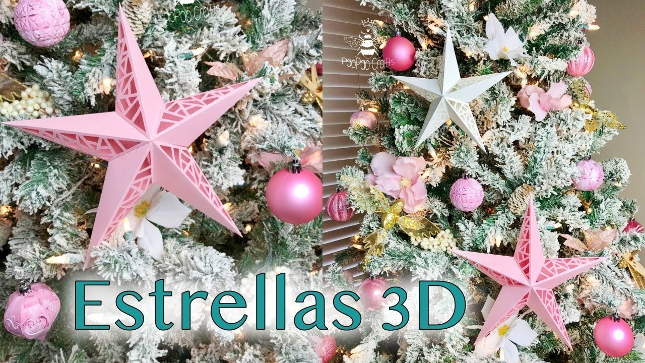 Estrella 3D en papel | Moldes GRATIS | 3D paper Star | Como realizar estrellas de papel
