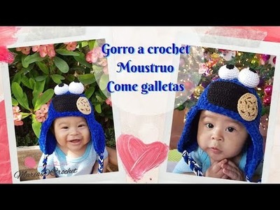 Gorro Come Galletas a crochet, talla 6 a 12 meses