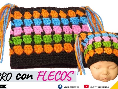 Gorro Para niños y Adultos a Crochet con Flecos en Cadena Paso a Paso – Tejidos a Ganchillo