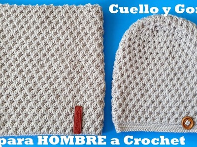 GORRO y CUELLO tejido en 3D a Crochet - para Hombre y Mujer