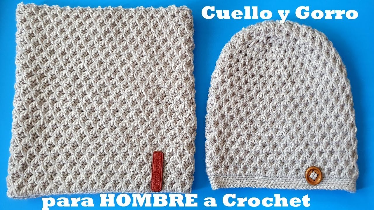 GORRO y CUELLO tejido en 3D a Crochet - para Hombre y Mujer