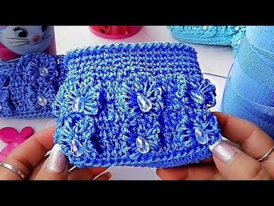 Monedero a Crochet Puntada Mariposas o moñitos |Sandy Cristalitos y Crochet