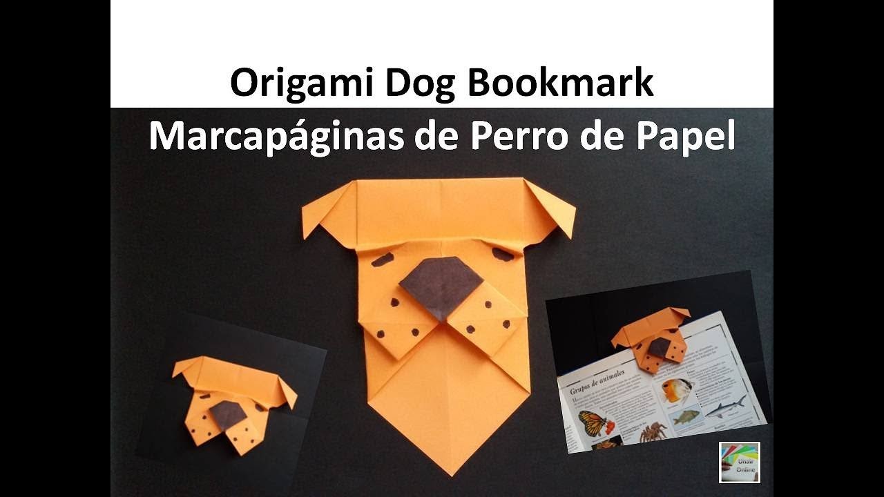 Origami Dog ???? Bookmark, DIY Book Paper Crafts - Marcapáginas de Perro de Papel, Manualidades Libros