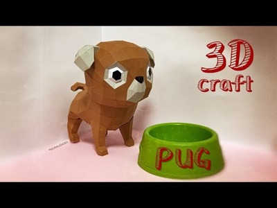 ???? Plantillas GRATIS - Perro PUG o Carlino en PaperCraft! DIY en 3D