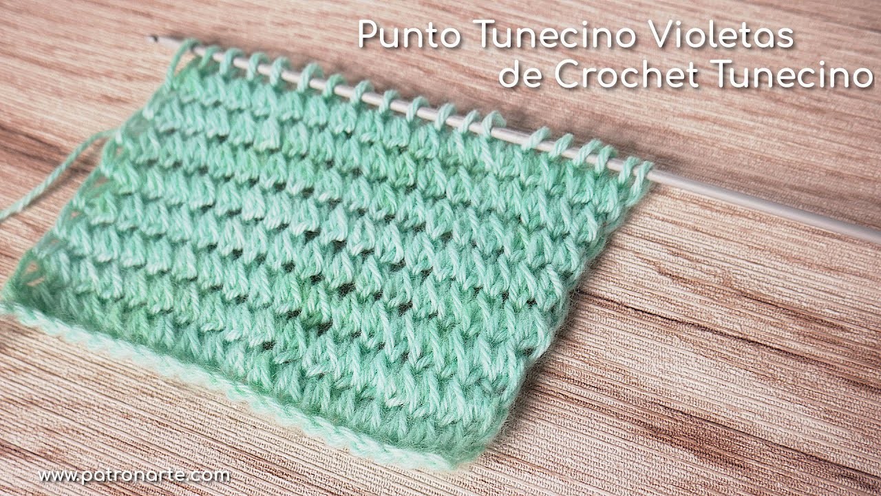 Punto Tunecino Violetas de Crochet Tunecino | Aprende Crochet Tunecino Paso a Paso
