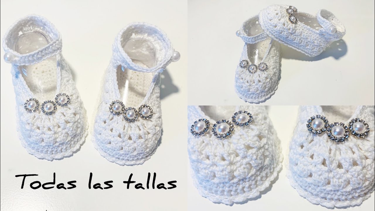 Zapatitos para bebe tejidos a crochet | modelo EMMA | todas las tallas