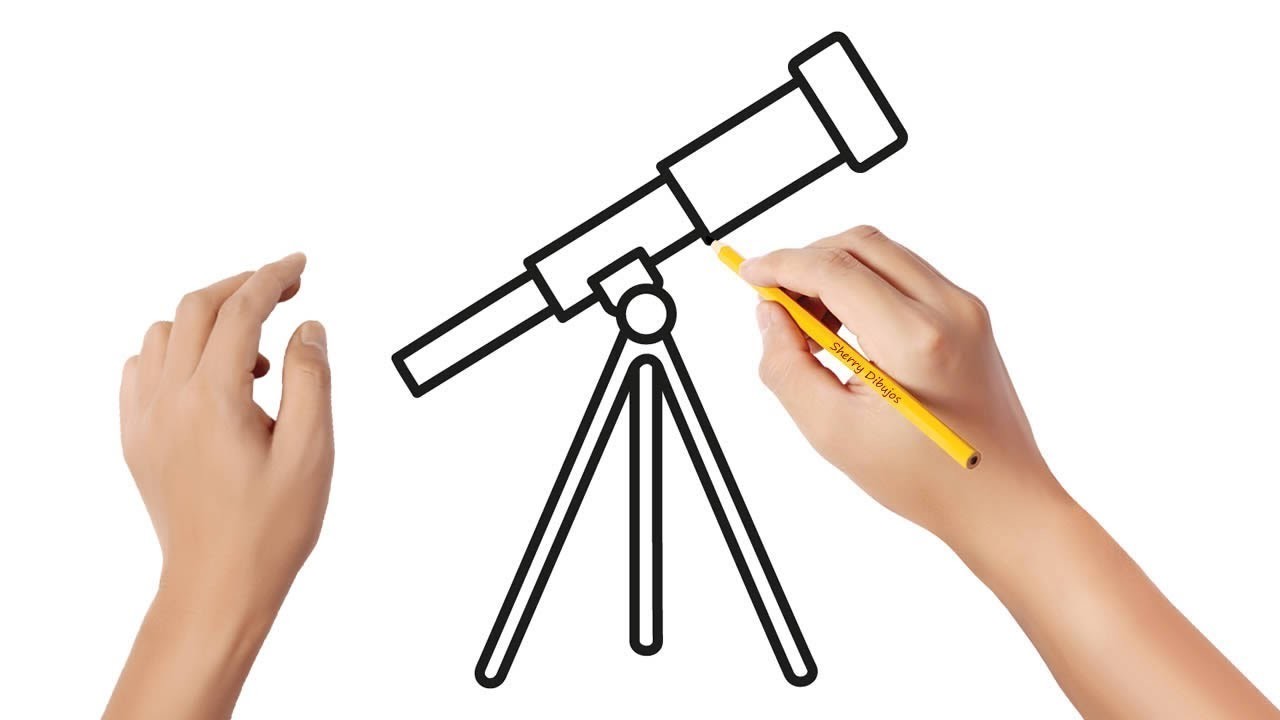 Cómo dibujar un telescopio | Dibujos sencillos