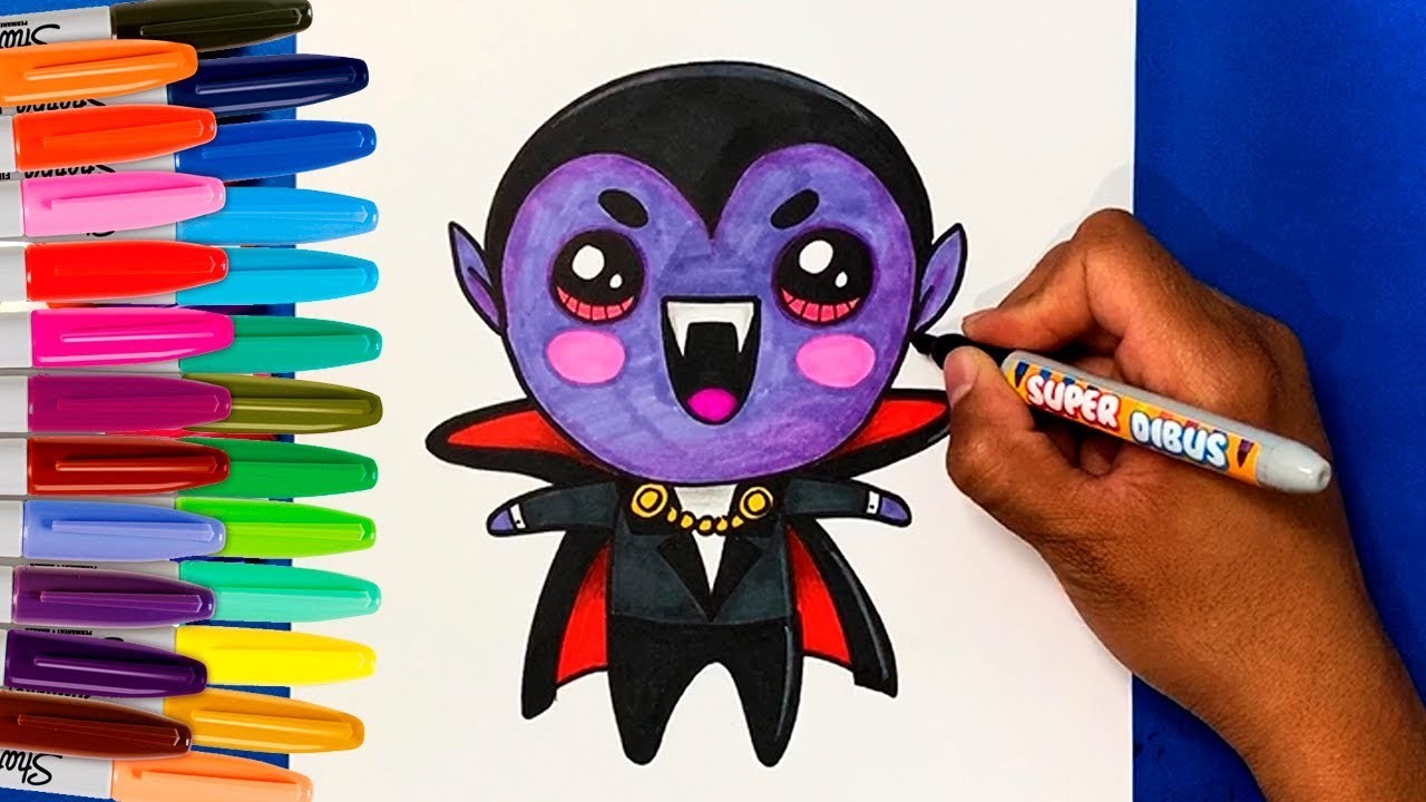 COMO DIBUJAR UN VAMPIRO KAWAII | How to draw a Vampire (Dracula)