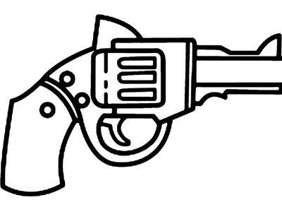 Como Dibujar una Pistola(Revolver) | Dibujo de Arma | Dibujos Faciles | Colorear Dibujos para Pintar