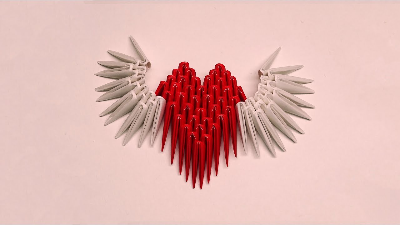 Como hacer un Corazón con alas de origami 3D! - Origami tutorial ( Dificultad ★★☆☆☆) 2020