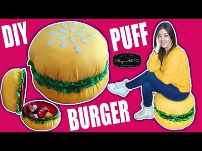 Como hacer un PUFF organizador con forma de HAMBURGESA XXL DIY GIANT Pouf Burger by Bego Art