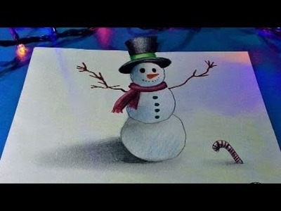 Dibujando Muñeco de Nieve en 3D | HD | Drawing 3D Snowman