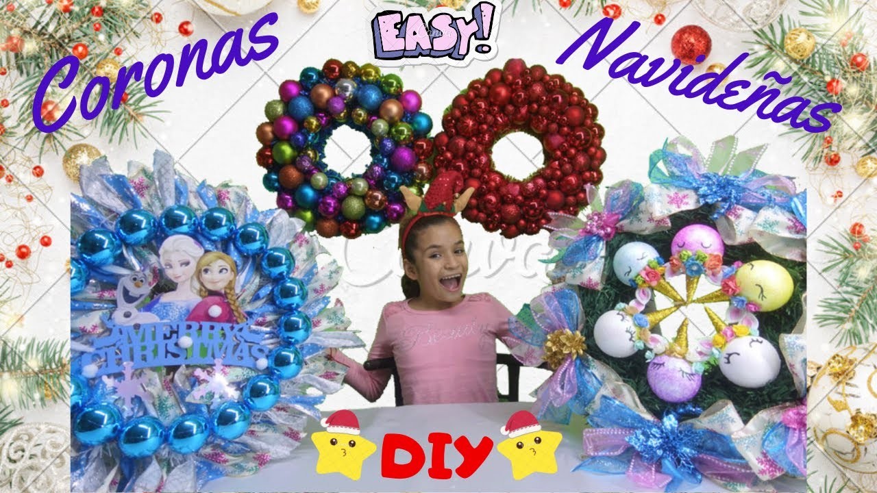 DIY Coronas Navideñas con Esferas. *3 formas fáciles de hacer*. Allison Avila