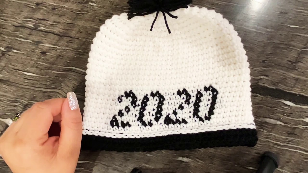 Gorro de crochet con logo de 2020 (parte 1)