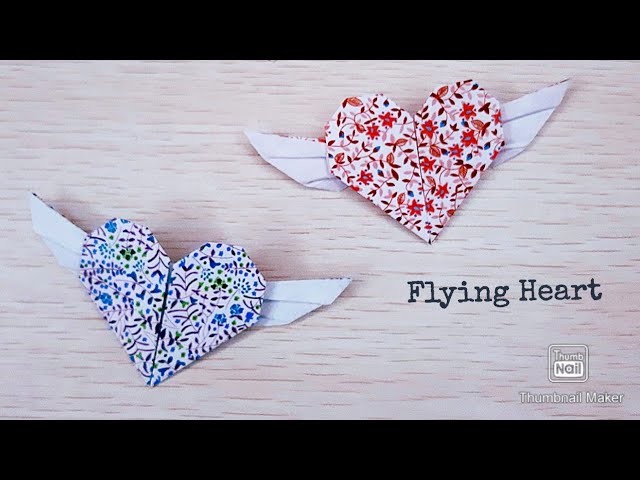 Origami: Flying Heart - 摺紙: 翅膀愛心 - Corazón con alas