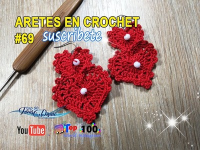 Aretes en crochet #69, Corazones para San Valentin!!