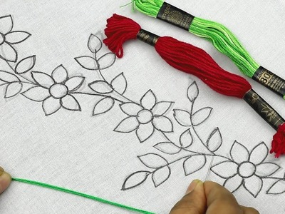 Bordado fantasía | bordadas a mano (flores) | bordados para principiantes | hand embroidery pattern