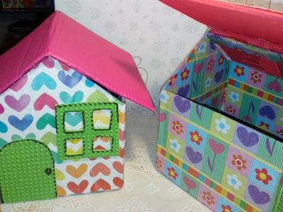 CASITA DECORATIVA GUARDA TODO CON CARTON| Rinconcito de manualidades