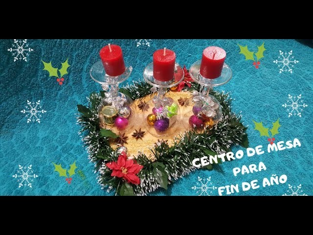Centro de mesa para fin de año  | manualidades navideñas| DIY| ideas recicladas para decorar