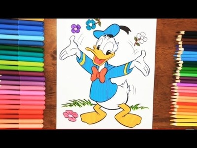 Coloreando al Pato Donald | dibujos para niños | aprende los colores