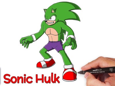Como Dibujar a Sonic Hulk Paso a Paso - Dibujos para Dibujar