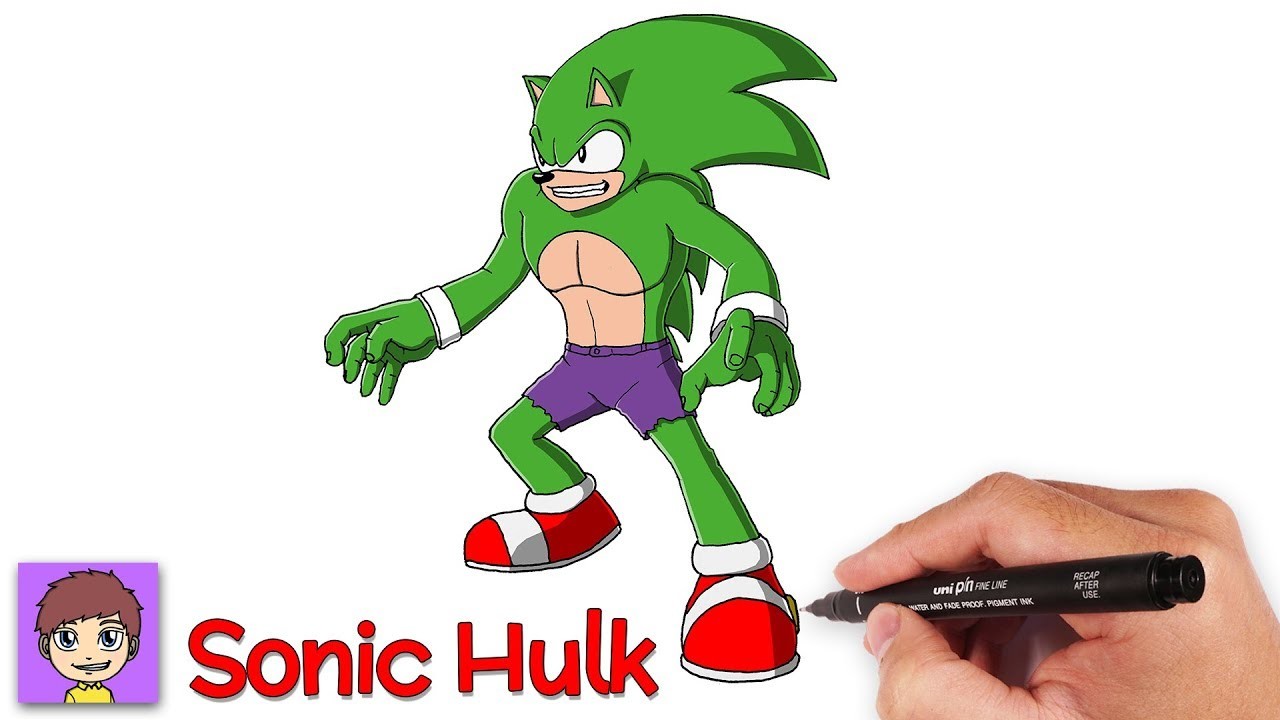 Como Dibujar a Sonic Hulk Paso a Paso - Dibujos para Dibujar