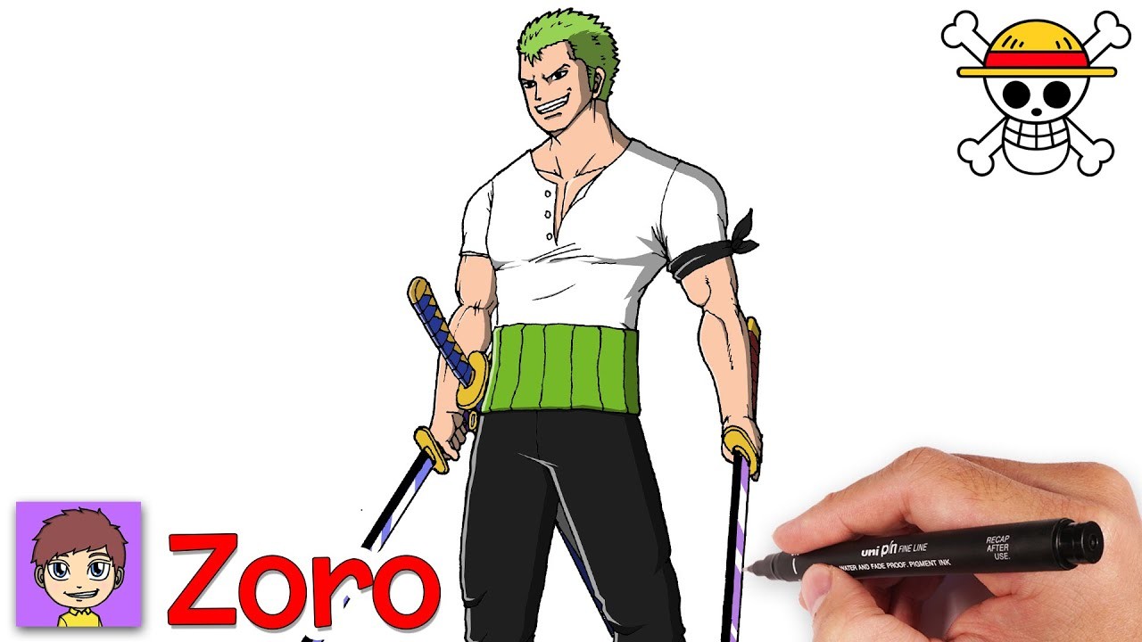 Como Dibujar a Zoro de One Piece Paso a Paso - Dibujos para Dibujar
