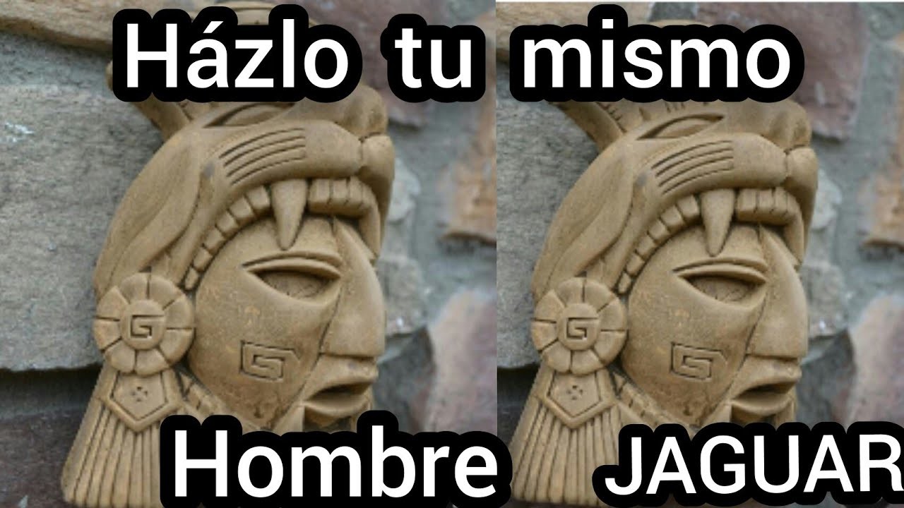 Máscara del hombre jaguar - Diy, manualidades, cerámica, alfarería, figuras de barro