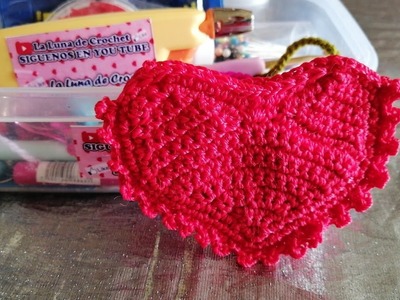 Monedero de Corazón Tejido a Crochet.La Luna Del Crochet