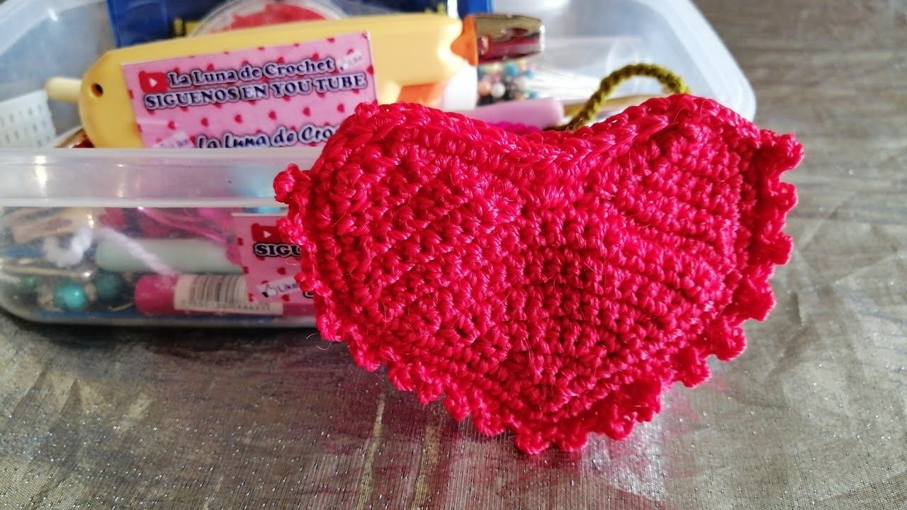 Monedero de Corazón Tejido a Crochet.La Luna Del Crochet