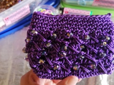 Monedero Tejido a Crochet con cristalitos