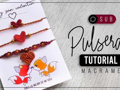 3 Pulseras Corazón » ???? tutorial san valentín | como hacer pulseras de hilo | diy ● Macrame #185