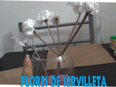 Centro de mesa con flores de servilletas #diy #tissue