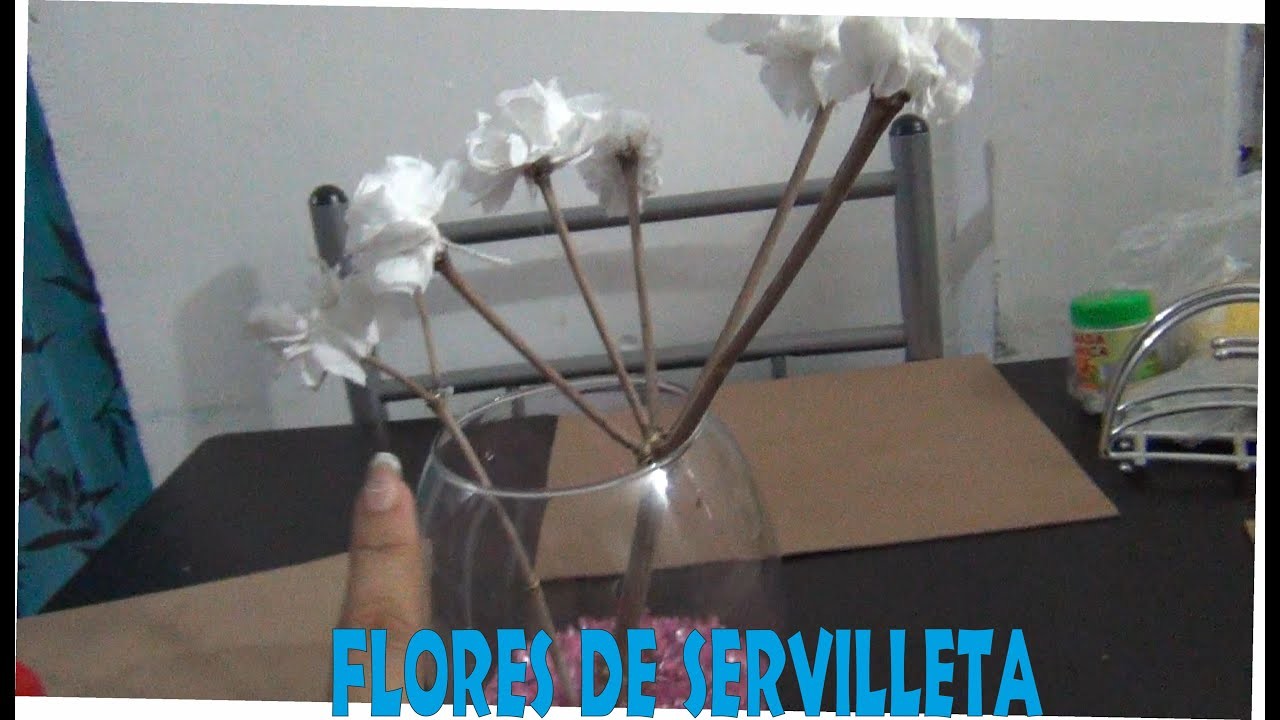 Centro de mesa con flores de servilletas #diy #tissue