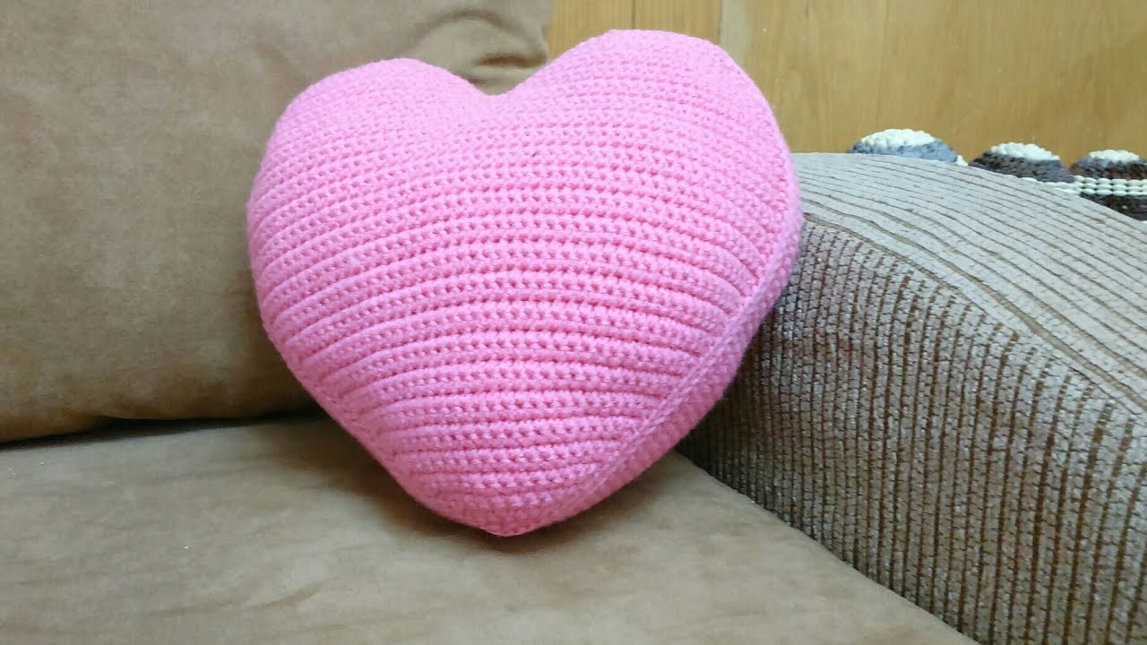 Cojin de Corazón a Crochet Versión (DIESTRO)