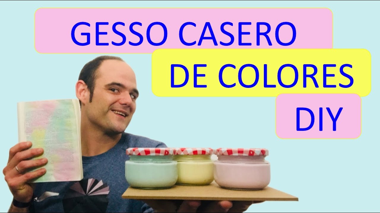 COMO HACER GESSO CASERO DE COLORES????BLANCO????DIY????EN CASA PARA MANUALIDADES