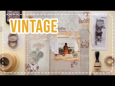 CÓMO HACER UN LAYOUT ESTILO VINTAGE | SCRAPBOOK