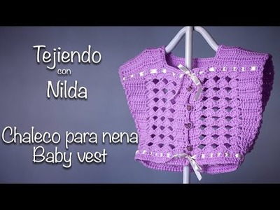 Cómo tejer chaleco para niña a crochet. How to knit (crochet) a baby girl's vest