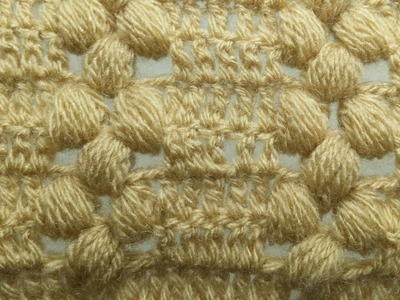 Cómo tejer punto puff en rombos a crochet.how to knit crochet puff stitch