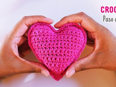 Como tejer un corazon a crochet -ganchillo de forma fácil y rápida para San Valentin. Parte 1