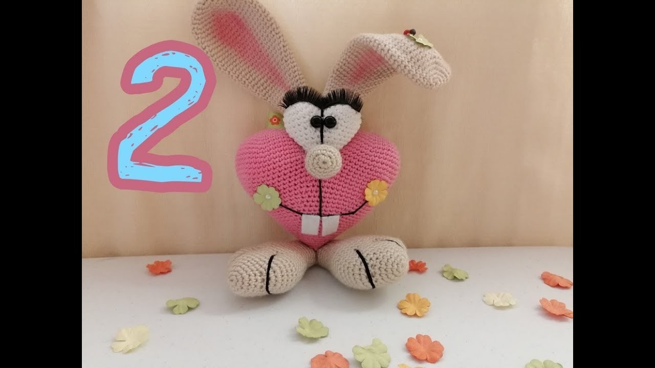 Conejo corazón ♥ amigurumi 2 parte (Patitas, nariz y ojos)