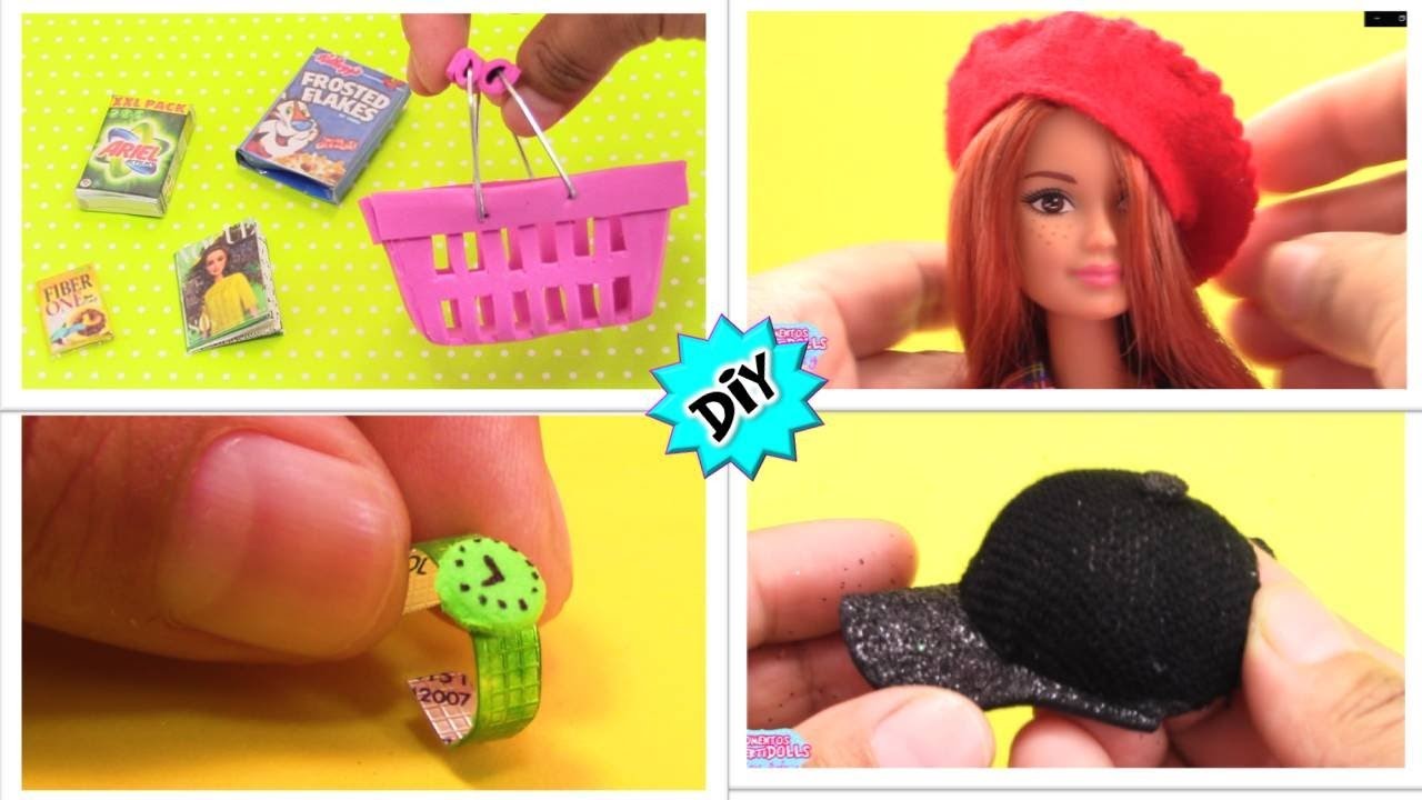 DIY:4 Accesorios Que Toda Coleccionista de Barbie debe tener RECOPILACIÓN Manualidades En Miniatura
