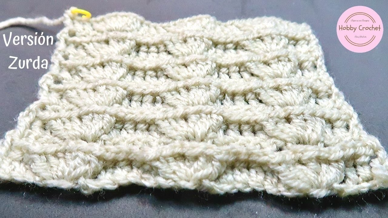 Punto Fantasia # 13 a crochet paso a paso (Versión Zurda)