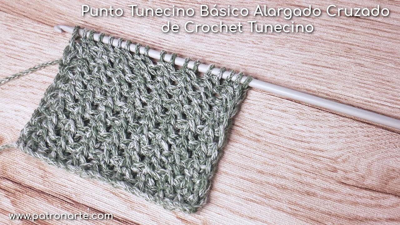Punto Tunecino Básico Alargado Cruzado de Crochet Tunecino | Aprende Crochet Tunecino Paso a Paso