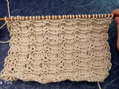 PUNTOS a Dos Agujas. Punto "CIRO" Fácil con la Hebra Delante. Tutorial de tejido knitting № 956